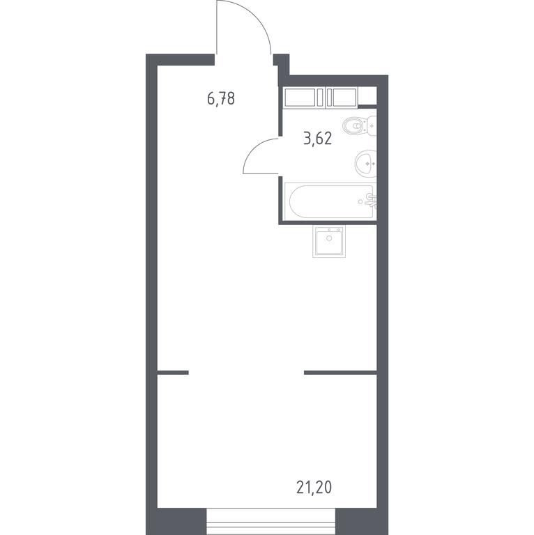 Apartment Sale, 31.6平方米 at MirrorZdanie, Oktyabrskaya Street, 98, Moscow, Russia #1