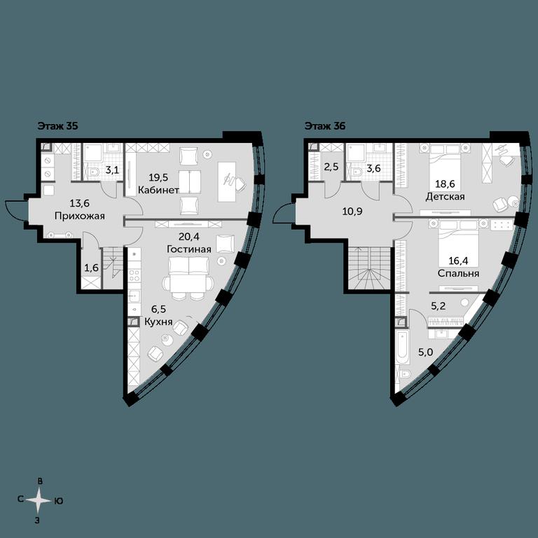 4-BD Apartment Sale, 126.9 sq. m. at Sydney City, Shenogina Street, 2, Moscow, Russia #1
