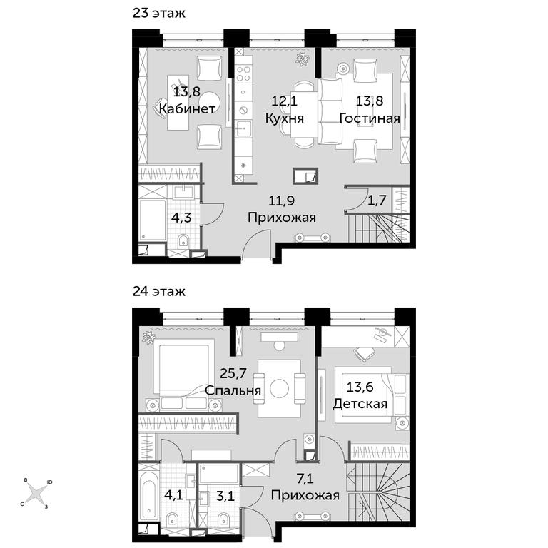 4-BD Apartment Sale, 111.2 sq. m. at Sydney City, Shenogina Street, 2, Moscow, Russia #1