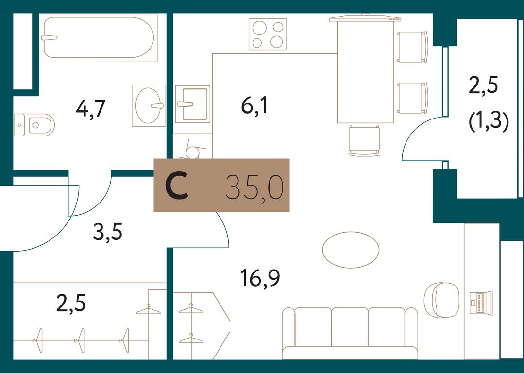 Apartment Sale, 35.1 sq. m. at Nastoiashchee, Vinnitskaya Street, 8к2, Moscow, Russia #1 Apartment Sale, 35.1 sq. m. at Nastoiashchee, Vinnitskaya Street, 8к2, Moscow, Russia #1