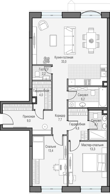 2-BD Apartment Sale, 97.8 sq. m. at Dostizhenie, Akademika Korolyova Street, 21, Moscow, Russia #1 2-BD Apartment Sale, 97.8 sq. m. at Dostizhenie, Akademika Korolyova Street, 21, Moscow, Russia #1