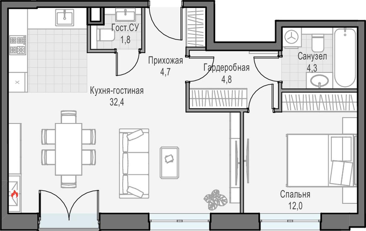 1-BD Apartment Sale, 61.1 sq. m. at Dostizhenie, Akademika Korolyova Street, 21, Moscow, Russia #1 1-BD Apartment Sale, 61.1 sq. m. at Dostizhenie, Akademika Korolyova Street, 21, Moscow, Russia #1