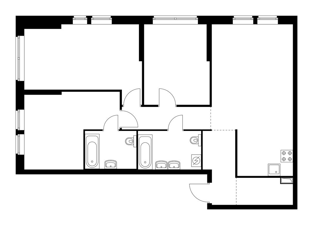 3-BD Apartment Sale, 95.1 sq. m. at Kronshtadtskiy 9, Kronshtadtsky Boulevard, 9с21, Moscow, Russia #1