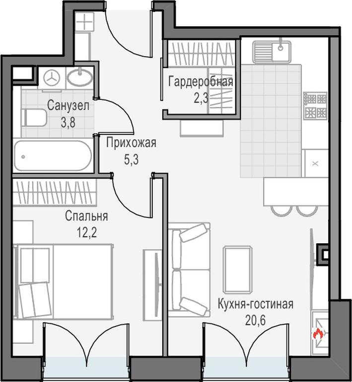 1-BD Apartment Sale, 45.1 sq. m. at Dostizhenie, Akademika Korolyova Street, 21, Moscow, Russia #1 1-BD Apartment Sale, 45.1 sq. m. at Dostizhenie, Akademika Korolyova Street, 21, Moscow, Russia #1