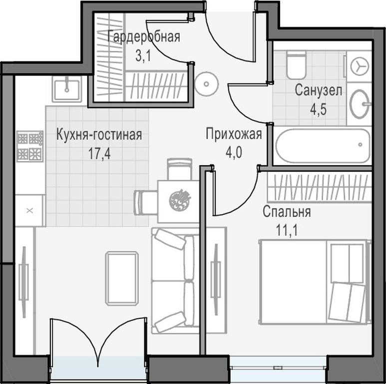 1-BD Apartment Sale, 41.4 sq. m. at Dostizhenie, Akademika Korolyova Street, 21, Moscow, Russia #1 1-BD Apartment Sale, 41.4 sq. m. at Dostizhenie, Akademika Korolyova Street, 21, Moscow, Russia #1