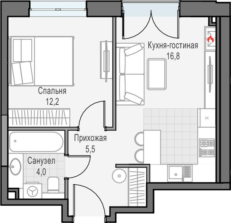 1-BD Apartment Sale, 39.3 sq. m. at Dostizhenie, Akademika Korolyova Street, 21, Moscow, Russia #1 1-BD Apartment Sale, 39.3 sq. m. at Dostizhenie, Akademika Korolyova Street, 21, Moscow, Russia #1