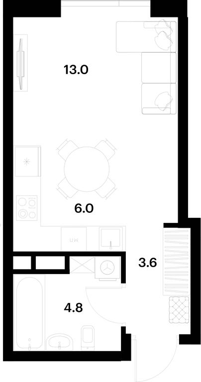 Apartment Sale, 27.4平方米 at Alia, Lyotnaya Street, 95Бк2, Moscow, Russia #1 Apartment Sale, 27.4平方米 at Alia, Lyotnaya Street, 95Бк2, Moscow, Russia #1