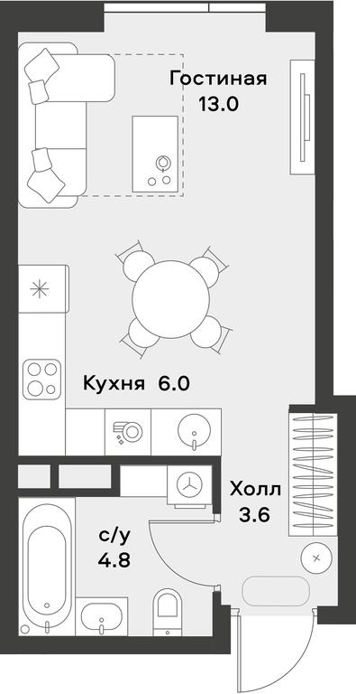 Apartment Sale, 27.4平方米 at Alia, Lyotnaya Street, 95Бк2, Moscow, Russia #2 Apartment Sale, 27.4平方米 at Alia, Lyotnaya Street, 95Бк2, Moscow, Russia #2