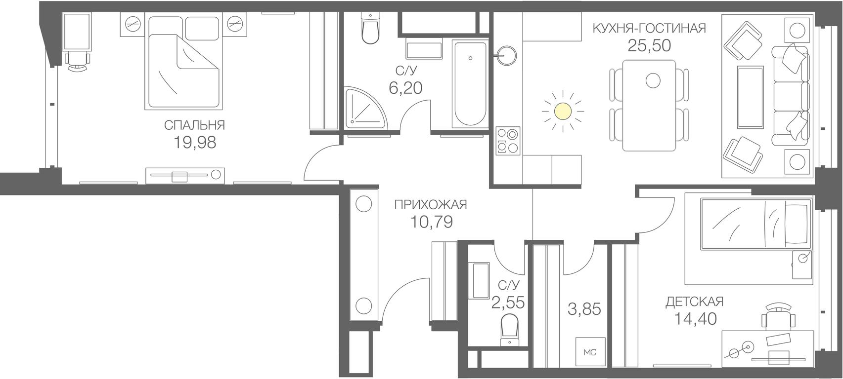 1-BD Apartment Sale, 83.6 sq. m. at Headliner, Shmitovsky Drive, 39, Moscow, Russia #1 1-BD Apartment Sale, 83.6 sq. m. at Headliner, Shmitovsky Drive, 39, Moscow, Russia #1