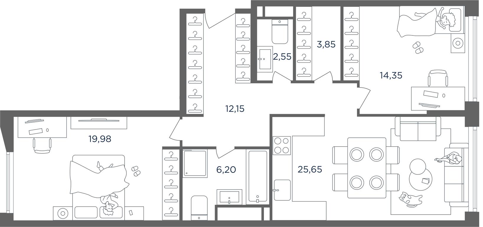 1-BD Apartment Sale, 85 sq. m. at Headliner, Shmitovsky Drive, 39, Moscow, Russia #2