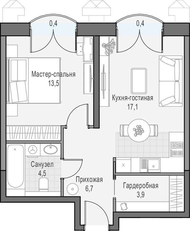 1-BD Apartment Sale, 46.9 sq. m. at Dostizhenie, Akademika Korolyova Street, 21, Moscow, Russia #1 1-BD Apartment Sale, 46.9 sq. m. at Dostizhenie, Akademika Korolyova Street, 21, Moscow, Russia #1