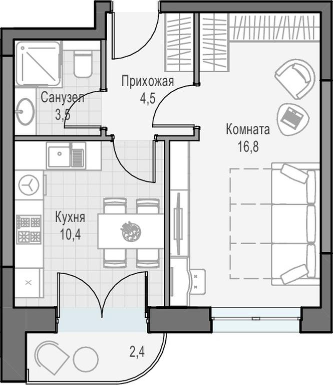 1-BD Apartment Sale, 36.9平方米 at Dostizhenie, Akademika Korolyova Street, 21, Moscow, Russia #1 1-BD Apartment Sale, 36.9平方米 at Dostizhenie, Akademika Korolyova Street, 21, Moscow, Russia #1