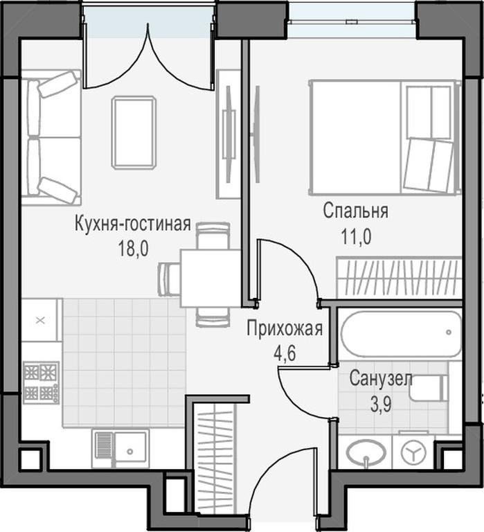 1-BD Apartment Sale, 38.4 sq. m. at Dostizhenie, Akademika Korolyova Street, 21, Moscow, Russia #1 1-BD Apartment Sale, 38.4 sq. m. at Dostizhenie, Akademika Korolyova Street, 21, Moscow, Russia #1