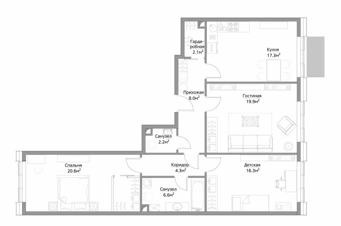 3-BD Apartment Sale, 97.2 sq. m. at Fili City, Bagrationovsky Drive, 5к2, Moscow, Russia #2 3-BD Apartment Sale, 97.2 sq. m. at Fili City, Bagrationovsky Drive, 5к2, Moscow, Russia #2