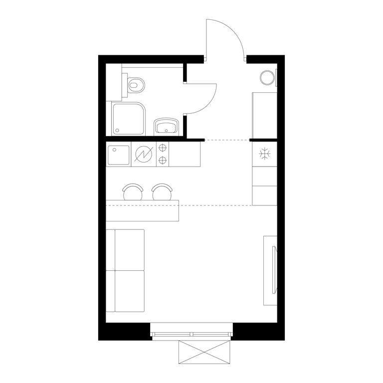 Apartment Sale, 23.3平方米 at Vostochnoe Butovo, Krymskaya Street, 13, rabochiy posyolok Bobrovo, Leninskiy City District, Moscow Region, Russia #2