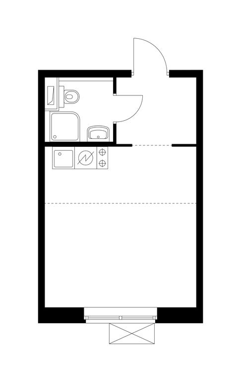 Apartment Sale, 23.3平方米 at Vostochnoe Butovo, Krymskaya Street, 13, rabochiy posyolok Bobrovo, Leninskiy City District, Moscow Region, Russia #1