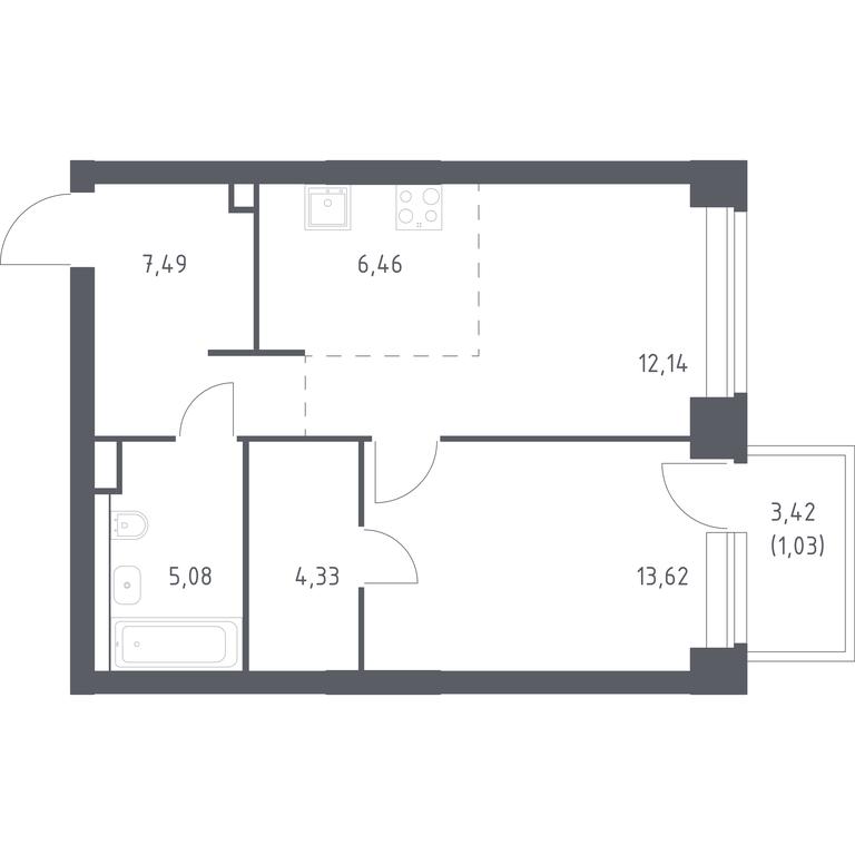 Apartment Sale, 50.15 sq. m. at Nova, Bratyev Fonchenko Street, вл21, Moscow, Russia #1 Apartment Sale, 50.15 sq. m. at Nova, Bratyev Fonchenko Street, вл21, Moscow, Russia #1