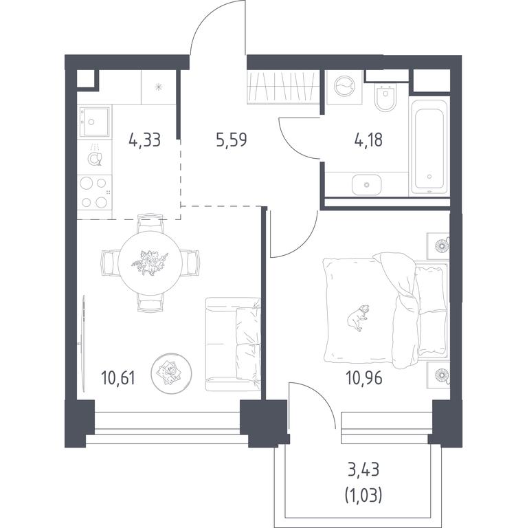 Apartment Sale, 36.7 sq. m. at Nova, Bratyev Fonchenko Street, вл21, Moscow, Russia #1 Apartment Sale, 36.7 sq. m. at Nova, Bratyev Fonchenko Street, вл21, Moscow, Russia #1