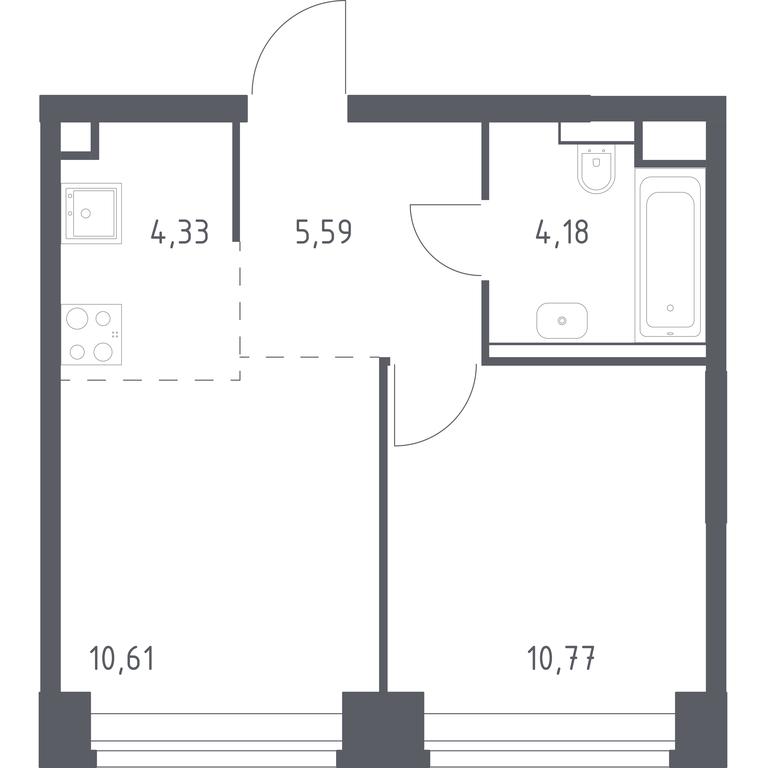Apartment Sale, 35.48平方米 at Nova, Bratyev Fonchenko Street, вл21, Moscow, Russia #1 Apartment Sale, 35.48平方米 at Nova, Bratyev Fonchenko Street, вл21, Moscow, Russia #1
