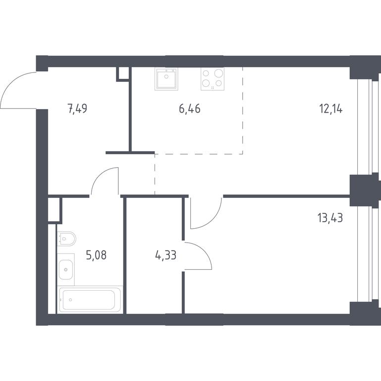 Apartment Sale, 48.93 sq. m. at Nova, Bratyev Fonchenko Street, вл21, Moscow, Russia #1 Apartment Sale, 48.93 sq. m. at Nova, Bratyev Fonchenko Street, вл21, Moscow, Russia #1
