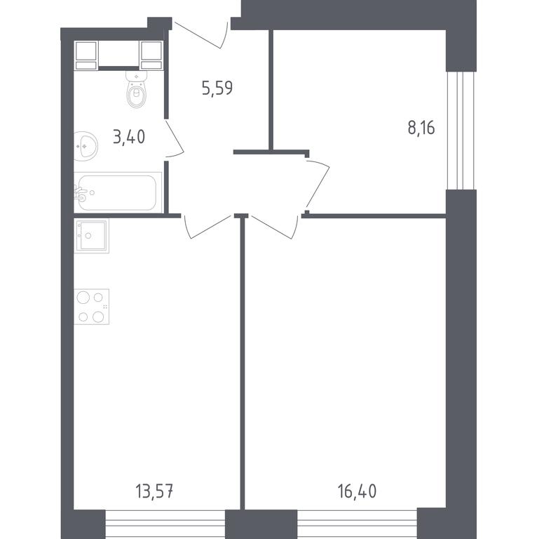 1-BD Apartment Sale, 47.12 sq. m. at Perets, Pyatnitskoye Highway, 58, Moscow, Russia #1