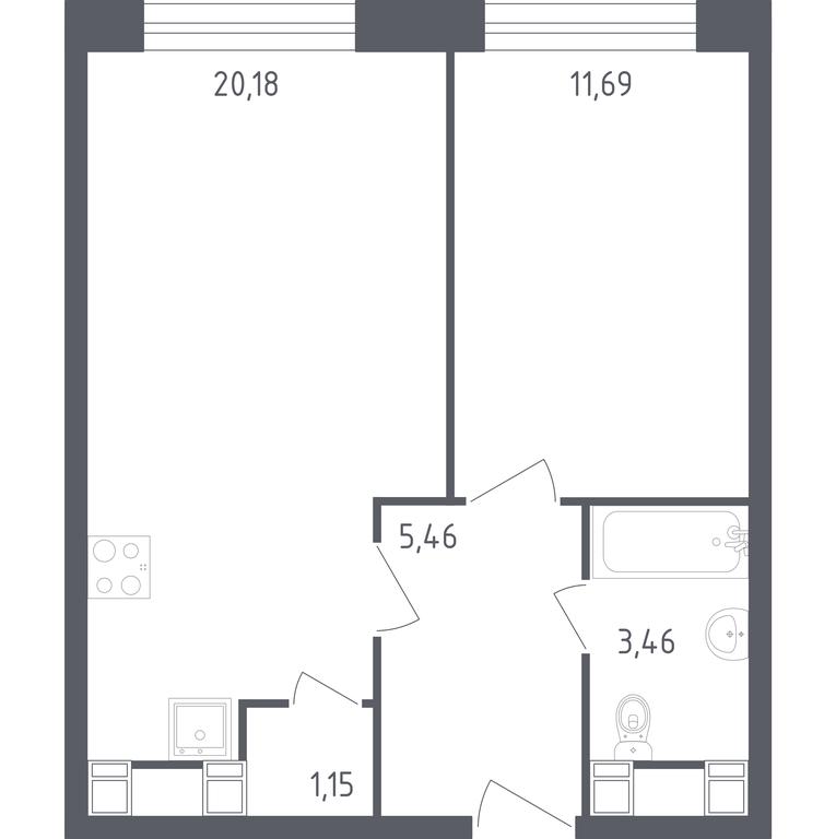 Apartment Sale, 41.94 sq. m. at Perets, Pyatnitskoye Highway, 58, Moscow, Russia #1