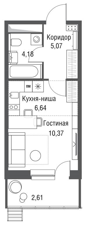 Apartment Sale, 28.87平方米 at Odinburg, Severnaya Street, 11, Odintsovo, Moscow Region, Russia #2 Apartment Sale, 28.87平方米 at Odinburg, Severnaya Street, 11, Odintsovo, Moscow Region, Russia #2