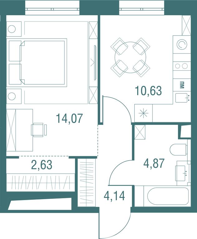 1-BD Apartment Sale, 36.34平方米 at Odinburg, Severnaya Street, 11, Odintsovo, Moscow Region, Russia #1 1-BD Apartment Sale, 36.34平方米 at Odinburg, Severnaya Street, 11, Odintsovo, Moscow Region, Russia #1