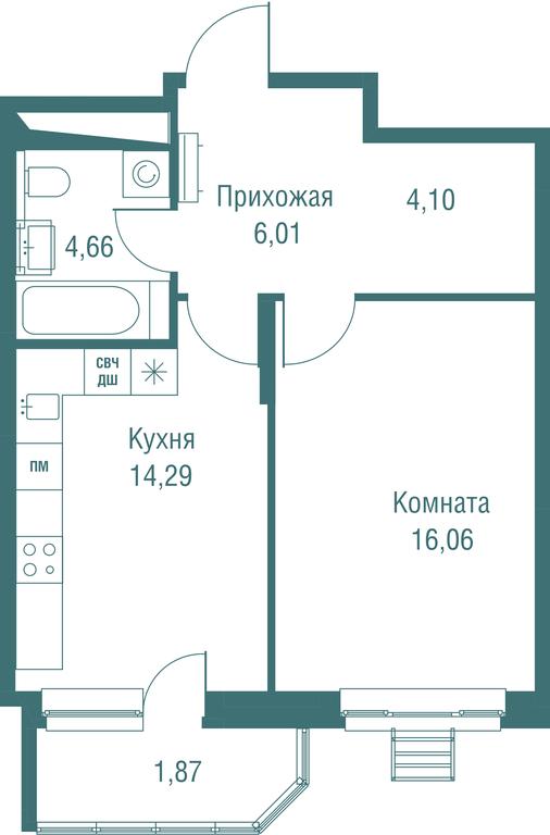 1-BD Apartment Sale, 46.99平方米 at Odinburg, Severnaya Street, 11, Odintsovo, Moscow Region, Russia #1 1-BD Apartment Sale, 46.99平方米 at Odinburg, Severnaya Street, 11, Odintsovo, Moscow Region, Russia #1