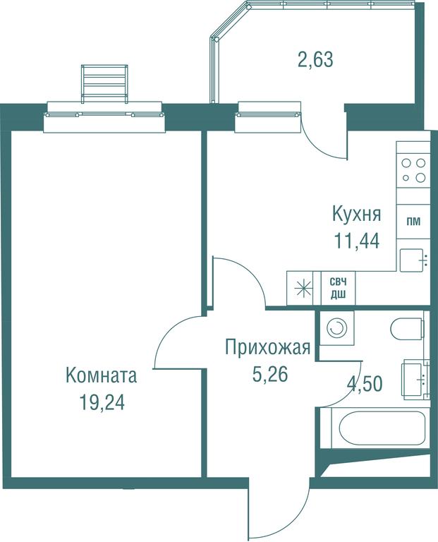 1-BD Apartment Sale, 43.07平方米 at Odinburg, Severnaya Street, 11, Odintsovo, Moscow Region, Russia #1 1-BD Apartment Sale, 43.07平方米 at Odinburg, Severnaya Street, 11, Odintsovo, Moscow Region, Russia #1
