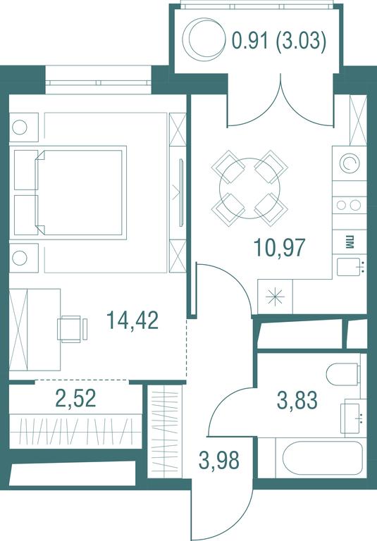 Продажа 1-комн. квартиры, 36,63 м² в ЖК «Одинбург», Северная улица, 11, Одинцово, Московская область, Россия #1