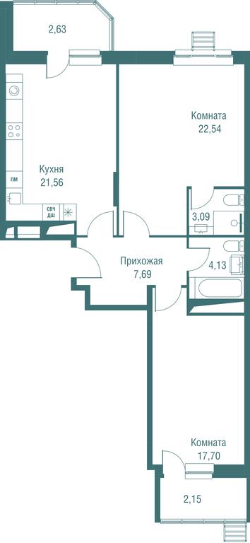 2-BD Apartment Sale, 81.49 sq. m. at Odinburg, Severnaya Street, 11, Odintsovo, Moscow Region, Russia #1 2-BD Apartment Sale, 81.49 sq. m. at Odinburg, Severnaya Street, 11, Odintsovo, Moscow Region, Russia #1