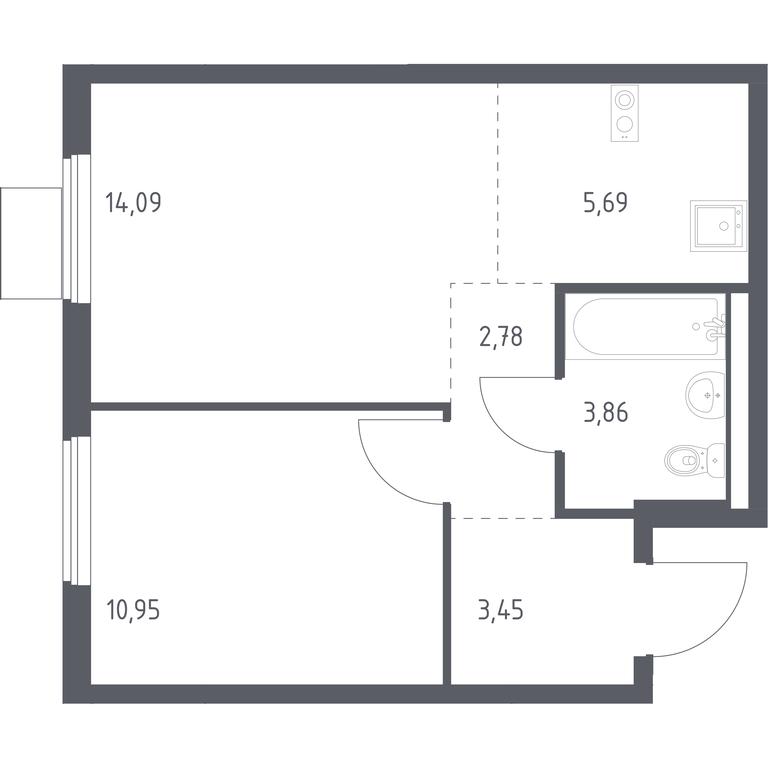 Apartment Sale, 40.82 sq. m. at Gorki Park, Shkolnaya ulitsa, 2, derevnya Korobovo, Leninskiy City District, Moscow Region, Russia #1 Apartment Sale, 40.82 sq. m. at Gorki Park, Shkolnaya ulitsa, 2, derevnya Korobovo, Leninskiy City District, Moscow Region, Russia #1