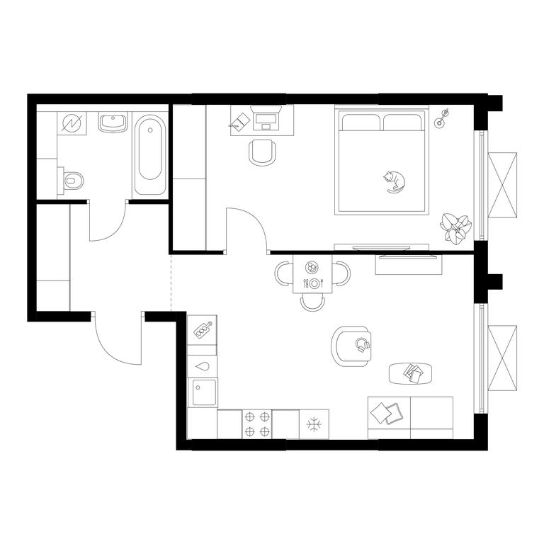 1-BD Apartment Sale, 44.1 sq. m. at Zelionyi Park, 687-y proyezd, 15с2, Zelenograd, Moscow, Russia #1