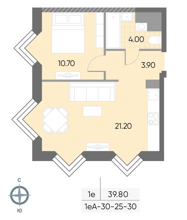 1-BD Apartment Sale, 39.8 sq. m. at Wave, Borisovskye Prudy Street, 1Б, Moscow, Russia #2 1-BD Apartment Sale, 39.8 sq. m. at Wave, Borisovskye Prudy Street, 1Б, Moscow, Russia #2