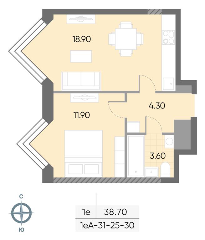1-BD Apartment Sale, 38.7 sq. m. at Wave, Borisovskye Prudy Street, 1Б, Moscow, Russia #1 1-BD Apartment Sale, 38.7 sq. m. at Wave, Borisovskye Prudy Street, 1Б, Moscow, Russia #1