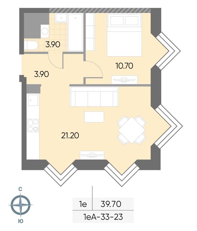 1-BD Apartment Sale, 39.7 sq. m. at Wave, Borisovskye Prudy Street, 1Б, Moscow, Russia #2