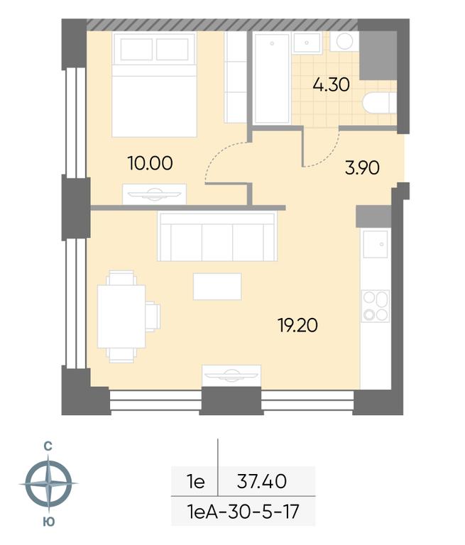 1-BD Apartment Sale, 37.4 sq. m. at Wave, Borisovskye Prudy Street, 1Б, Moscow, Russia #2 1-BD Apartment Sale, 37.4 sq. m. at Wave, Borisovskye Prudy Street, 1Б, Moscow, Russia #2