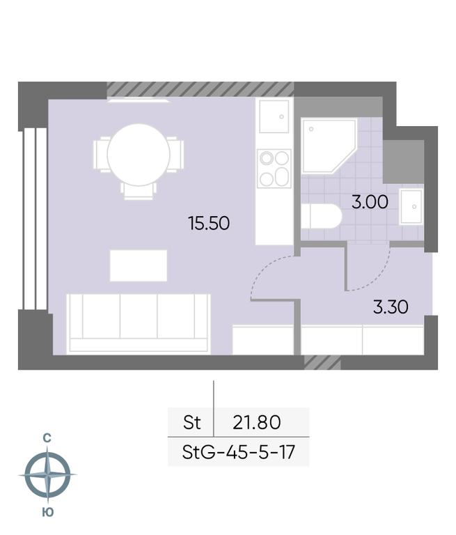 Apartment Sale, 21.8平方米 at Wave, Borisovskye Prudy Street, 1Б, Moscow, Russia #1