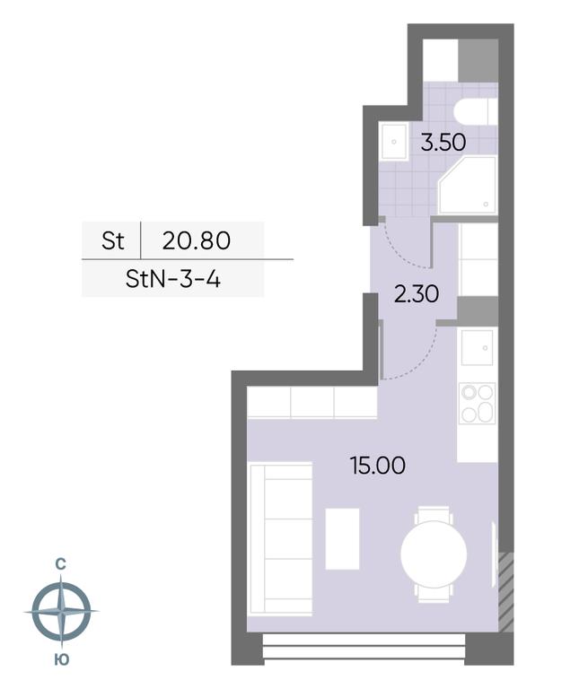 Apartment Sale, 20.8 sq. m. at Wave, Borisovskye Prudy Street, 1Б, Moscow, Russia #2
