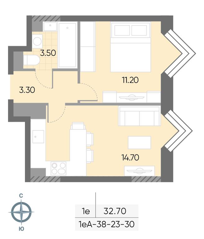 1-BD Apartment Sale, 32.7 sq. m. at Wave, Borisovskye Prudy Street, 1Б, Moscow, Russia #2 1-BD Apartment Sale, 32.7 sq. m. at Wave, Borisovskye Prudy Street, 1Б, Moscow, Russia #2