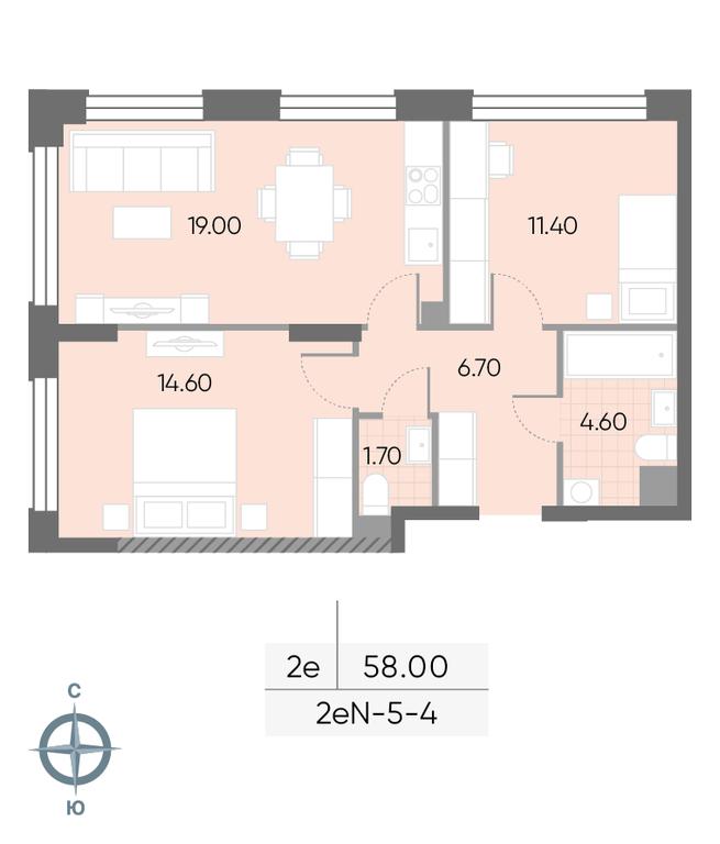 2-BD Apartment Sale, 58平方米 at Wave, Borisovskye Prudy Street, 1Б, Moscow, Russia #2 2-BD Apartment Sale, 58平方米 at Wave, Borisovskye Prudy Street, 1Б, Moscow, Russia #2