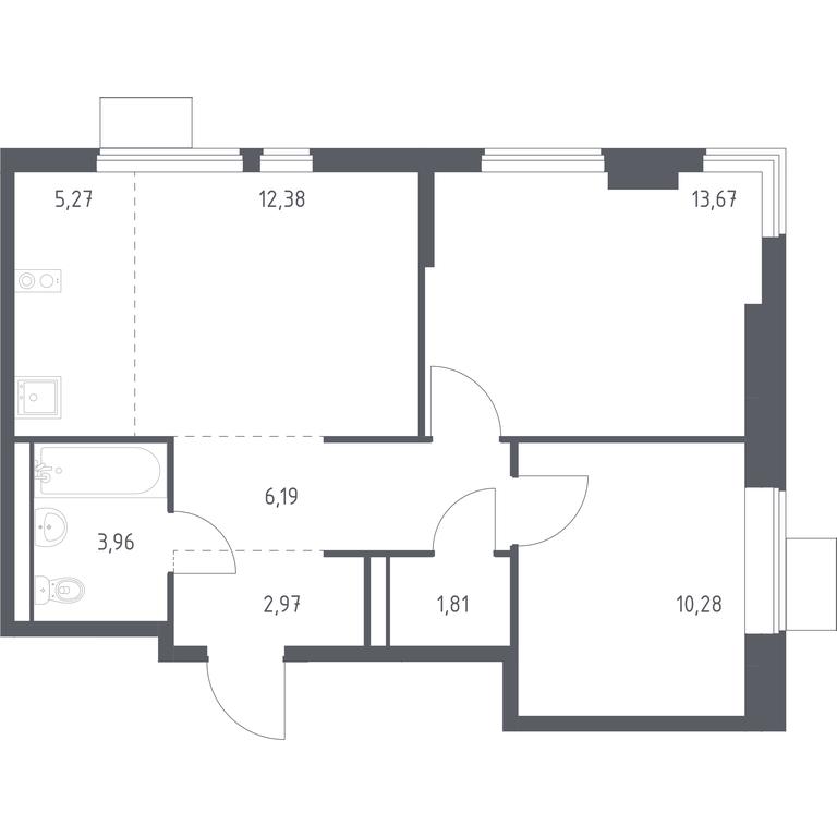 1-BD Apartment Sale, 56.53 sq. m. at Gorki Park, Shkolnaya ulitsa, 2, derevnya Korobovo, Leninskiy City District, Moscow Region, Russia #1 1-BD Apartment Sale, 56.53 sq. m. at Gorki Park, Shkolnaya ulitsa, 2, derevnya Korobovo, Leninskiy City District, Moscow Region, Russia #1