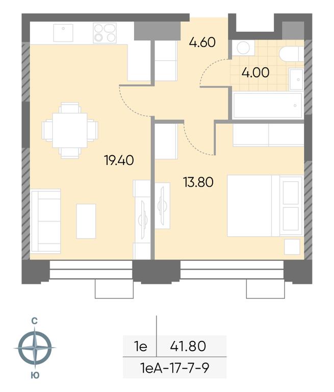 1-BD Apartment Sale, 41.8 sq. m. at Wave, Borisovskye Prudy Street, 1Б, Moscow, Russia #2 1-BD Apartment Sale, 41.8 sq. m. at Wave, Borisovskye Prudy Street, 1Б, Moscow, Russia #2