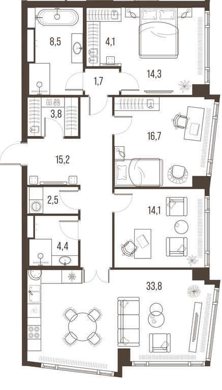3-BD Apartment Sale, 120.4平方米 at High Life, Letnikovskaya Street, 11/10с1, Moscow, Russia #2 3-BD Apartment Sale, 120.4平方米 at High Life, Letnikovskaya Street, 11/10с1, Moscow, Russia #2