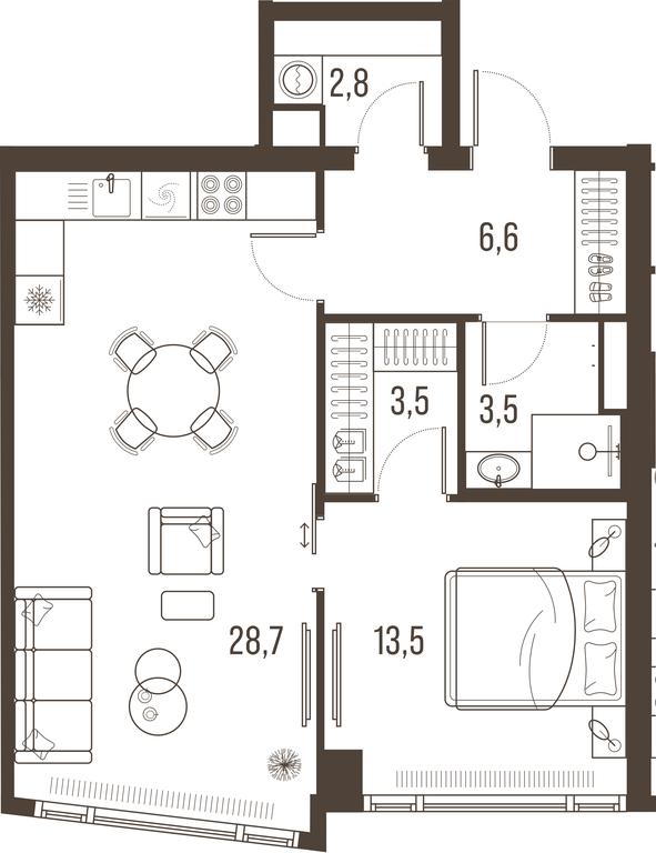1-BD Apartment Sale, 60.4平方米 at High Life, Letnikovskaya Street, 11/10с1, Moscow, Russia #2 1-BD Apartment Sale, 60.4平方米 at High Life, Letnikovskaya Street, 11/10с1, Moscow, Russia #2