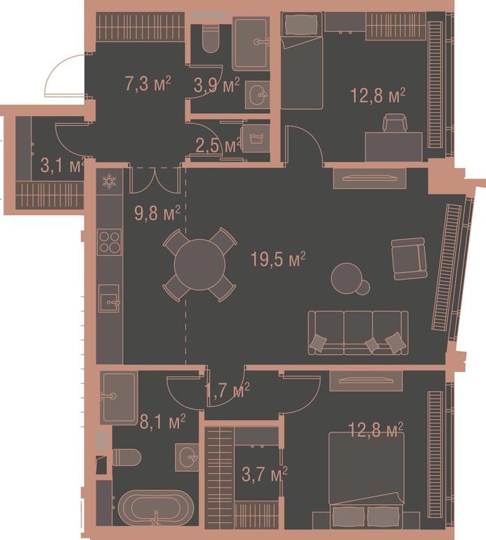 1-BD Apartment Sale, 60.4平方米 at High Life, Letnikovskaya Street, 11/10с1, Moscow, Russia #1 1-BD Apartment Sale, 60.4平方米 at High Life, Letnikovskaya Street, 11/10с1, Moscow, Russia #1