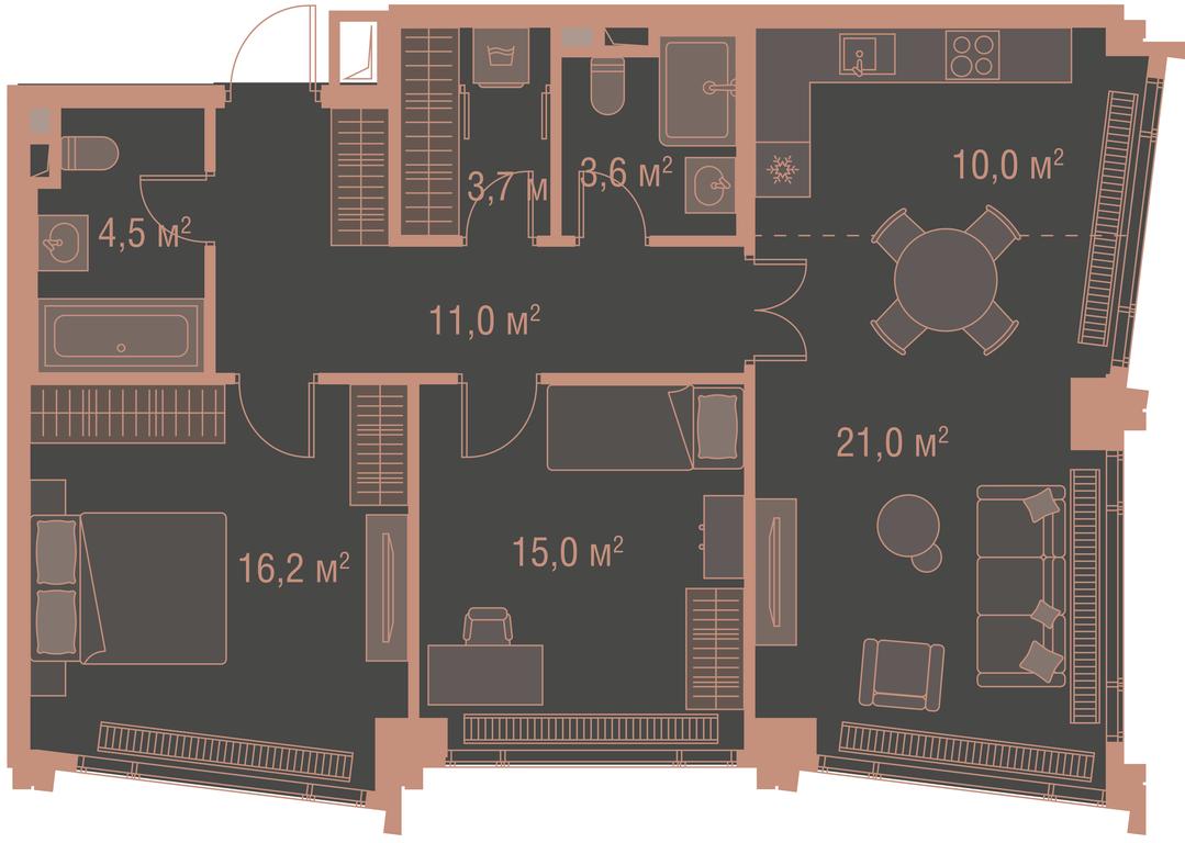 2-BD Apartment Sale, 148.1平方米 at High Life, Letnikovskaya Street, 11/10с1, Moscow, Russia #1 2-BD Apartment Sale, 148.1平方米 at High Life, Letnikovskaya Street, 11/10с1, Moscow, Russia #1