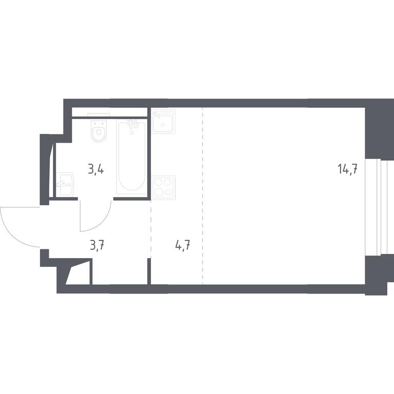 Apartment Sale, 26.46 sq. m. at Vereiskaya 41, Vereyskaya Street, 41, Moscow, Russia #1
