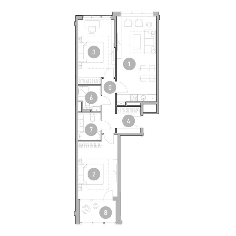 2-BD Apartment Sale, 76.4 sq. m. at UNO.Golovinskie Prudy, Mikhalkovskaya Street, 52, Moscow, Russia #1 2-BD Apartment Sale, 76.4 sq. m. at UNO.Golovinskie Prudy, Mikhalkovskaya Street, 52, Moscow, Russia #1